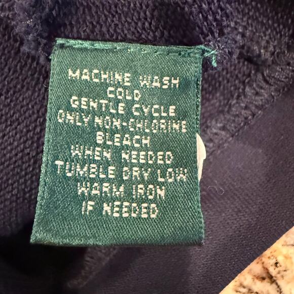 Lauren Ralph Lauren Jacket Gold Clasp 100% Cotton Navy Blue Womens L Classic - Picture 13 of 13